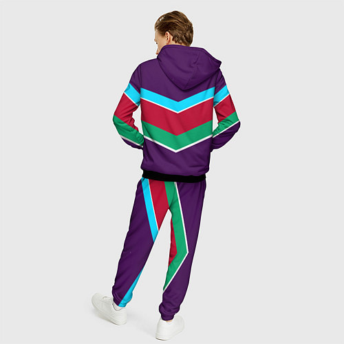 Мужской костюм Фиолетовый с полосами / 3D-Черный – фото 4