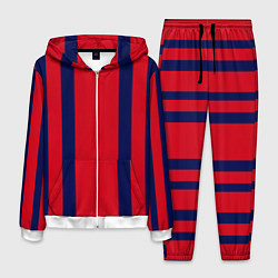 Костюм мужской Color black red stripes, цвет: 3D-белый