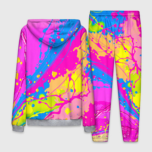 Мужской костюм Яркая абстракция из розовых и голубых красок / 3D-Меланж – фото 2