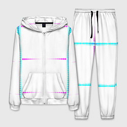 Костюм мужской Color white blue pink stripes, цвет: 3D-белый