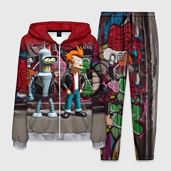 Мужской костюм Bender bending robot and Fry - ai art graffiti