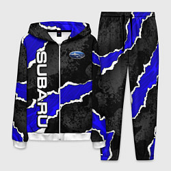 Костюм мужской Subaru - синий разрыв, цвет: 3D-белый