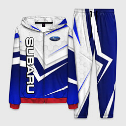 Костюм мужской Субару - белый и синий, цвет: 3D-красный
