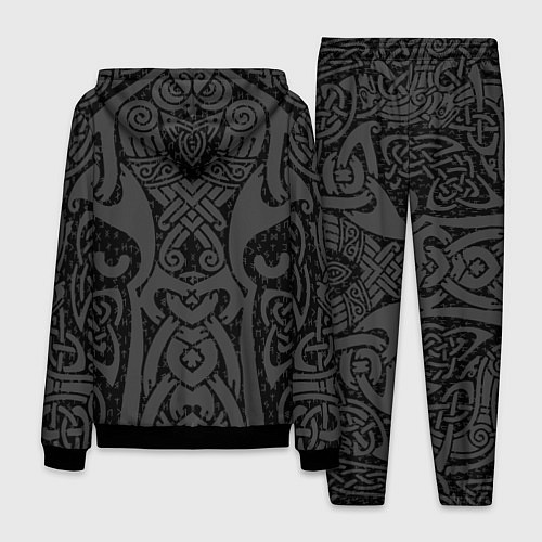 Мужской костюм Медведь в виде древнего орнамента символов / 3D-Черный – фото 2