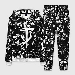 Костюм мужской Дум белые брызги красок, цвет: 3D-белый