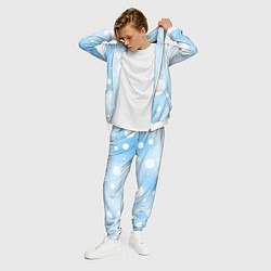 Костюм мужской Белые круги на голубом фоне, AI, цвет: 3D-белый — фото 2