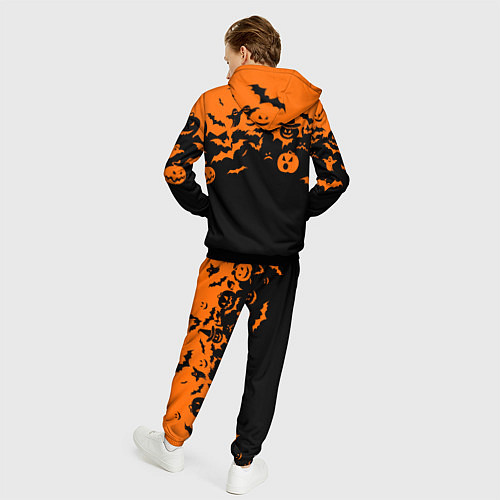Мужской костюм Хэллоуин тыквы и призраки / 3D-Черный – фото 4