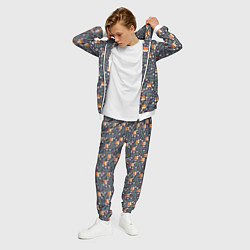 Костюм мужской Лесной паттерн с лисьими мордами, цвет: 3D-белый — фото 2