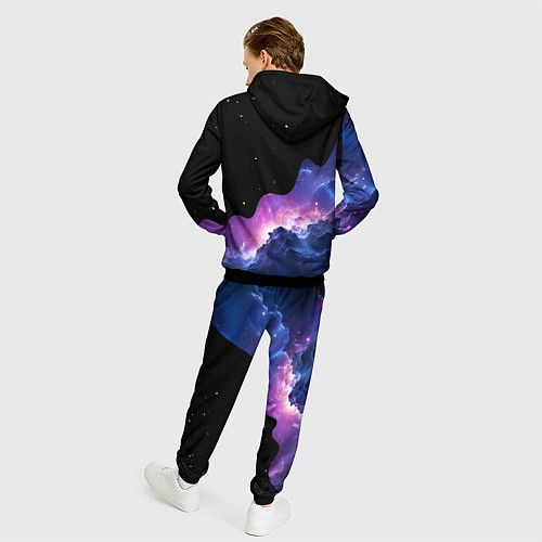 Мужской костюм Потеки космической краски / 3D-Черный – фото 4