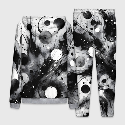 Мужской костюм Абстрактная чёрно-белая композиция / 3D-Меланж – фото 2