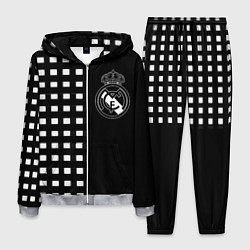 Костюм мужской Real Madrid клетка, цвет: 3D-меланж