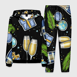 Костюм мужской Новогодний вайб, цвет: 3D-черный