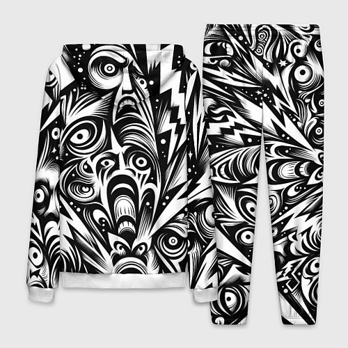 Мужской костюм Lightnings and faces - ai art fantasy / 3D-Белый – фото 2