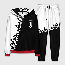 Костюм мужской Juventus черно белая геометрия текстура, цвет: 3D-красный