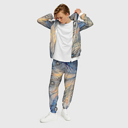 Костюм мужской Синие перья с самоцветами, цвет: 3D-белый — фото 2