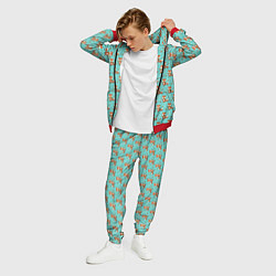 Костюм мужской Лисица среди листьев и цветов паттерн, цвет: 3D-красный — фото 2