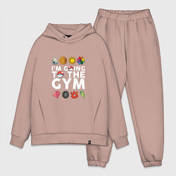 Мужской костюм оверсайз Pokemon Im going to the gym (white), цвет: пыльно-розовый