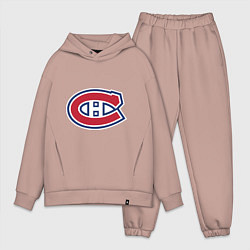 Мужской костюм оверсайз Montreal Canadiens, цвет: пыльно-розовый