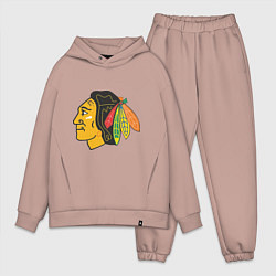 Мужской костюм оверсайз Chicago Blackhawks, цвет: пыльно-розовый