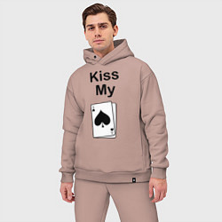 Мужской костюм оверсайз Kiss my card, цвет: пыльно-розовый — фото 2