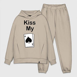 Мужской костюм оверсайз Kiss my card, цвет: миндальный