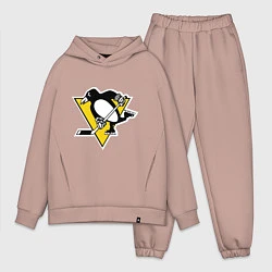 Мужской костюм оверсайз Pittsburgh Penguins: Malkin 71, цвет: пыльно-розовый