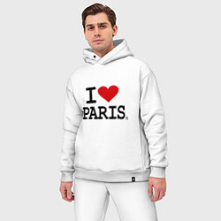 Мужской костюм оверсайз I love Paris, цвет: белый — фото 2