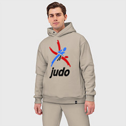 Мужской костюм оверсайз Judo Emblem, цвет: миндальный — фото 2