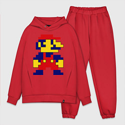 Мужской костюм оверсайз Pixel Mario цвета красный — фото 1