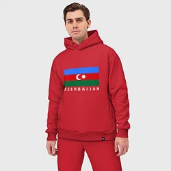 Мужской костюм оверсайз Азербайджан, цвет: красный — фото 2