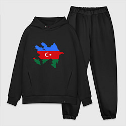 Мужской костюм оверсайз Azerbaijan map, цвет: черный