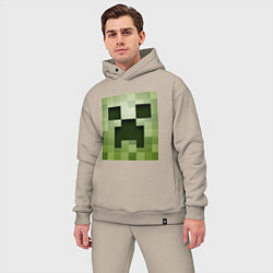 Мужской костюм оверсайз Мinecraft creeper, цвет: миндальный — фото 2