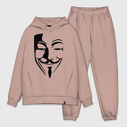 Мужской костюм оверсайз Vendetta Mask цвета пыльно-розовый — фото 1