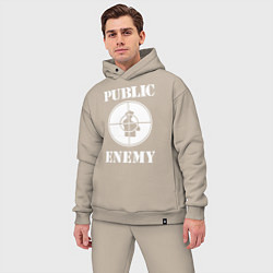 Мужской костюм оверсайз Public Enemy, цвет: миндальный — фото 2