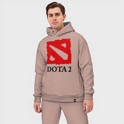 Мужской костюм оверсайз Dota 2: Logo, цвет: пыльно-розовый — фото 2