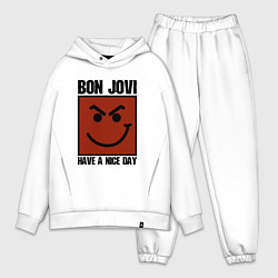 Мужской костюм оверсайз Bon Jovi: Have a nice day, цвет: белый