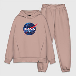 Мужской костюм оверсайз NASA: Cosmic Logo, цвет: пыльно-розовый