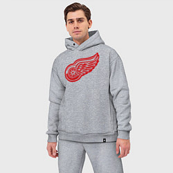 Мужской костюм оверсайз Detroit Red Wings: Pavel Datsyuk, цвет: меланж — фото 2