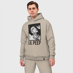Мужской костюм оверсайз Lil Peep: Black Style, цвет: миндальный — фото 2