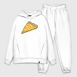 Мужской костюм оверсайз Bitcoin Pizza цвета белый — фото 1