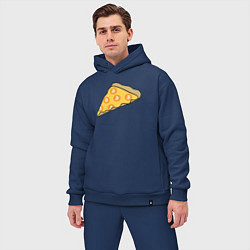 Мужской костюм оверсайз Bitcoin Pizza, цвет: тёмно-синий — фото 2