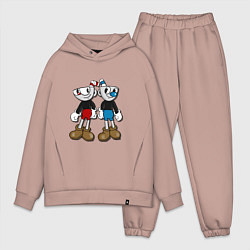Мужской костюм оверсайз Cuphead: Mugman Friends, цвет: пыльно-розовый