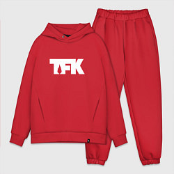 Мужской костюм оверсайз TFK: White Logo, цвет: красный