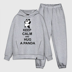 Мужской костюм оверсайз Keep Calm & Hug A Panda, цвет: меланж