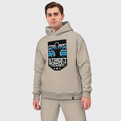 Мужской костюм оверсайз Street WorkOut: Real sport, цвет: миндальный — фото 2