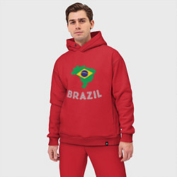 Мужской костюм оверсайз Brazil Country, цвет: красный — фото 2