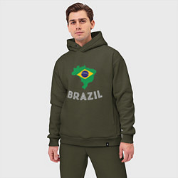 Мужской костюм оверсайз Brazil Country, цвет: хаки — фото 2