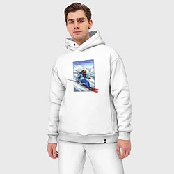 Мужской костюм оверсайз Лыжный Спорт, цвет: белый — фото 2