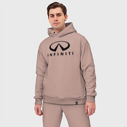 Мужской костюм оверсайз Infiniti logo, цвет: пыльно-розовый — фото 2