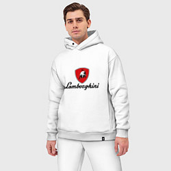 Мужской костюм оверсайз Logo lamborghini, цвет: белый — фото 2